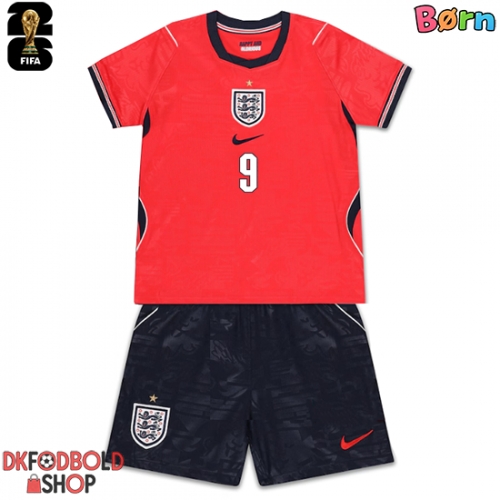 England Harry Kane #9 Udebanesæt Børn VM 2026 Kort ærmer (+ korte bukser)